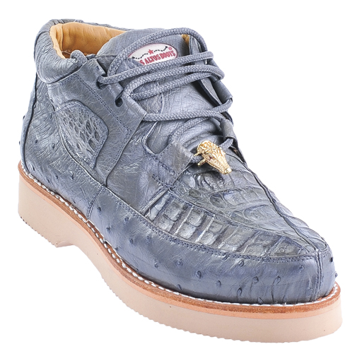 Los Altos Grey Genuine Crocodile / Ostrich Casual Shoes ZA050209